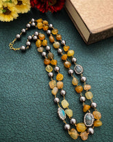 Handcrafted Semi Precious Yellow Onyx Beaded Necklace By Gehna Shop Beads Jewellery